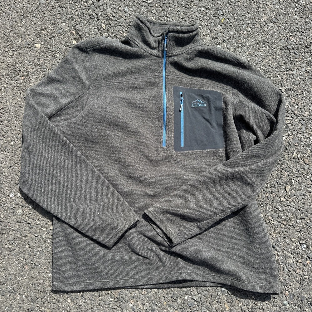 L.L. Bean Comfort Stretch Quarter Zip‎ Pullover Men Large Reg Grey